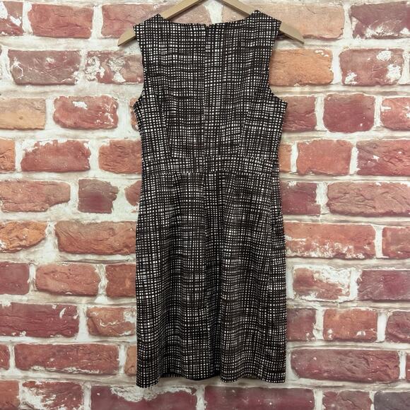 The Limited Women's Dress 4 Brown White Plaid Abstract Casual Career Zip Up - Picture 4 of 8